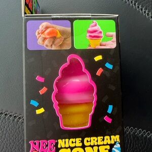 Nee Nice Cream Cone Squeeze Toy - Pink and Yellow